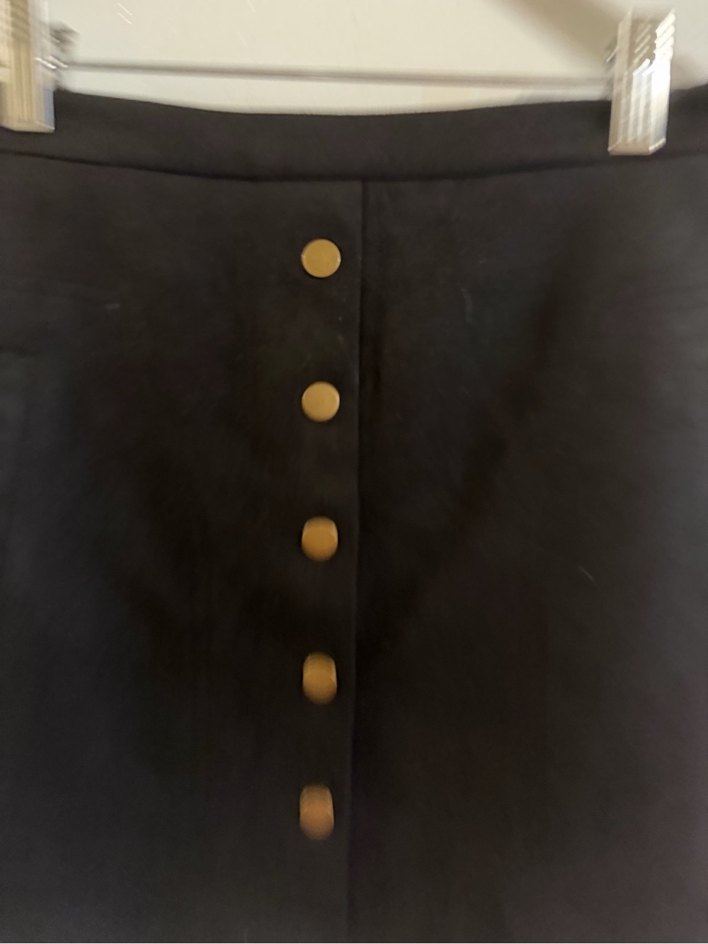 HYFVE Black Mini Skirt with Gold Button Front